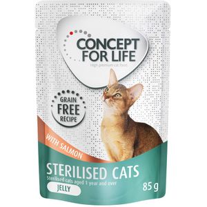Concept for Life graanvrij 12 x 85 g Kattenvoer voor een probeer prijs! - Sterilised Cats Zalm in Gelei