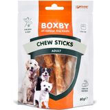 80g Chew Sticks met Kip Boxby Hondensnacks