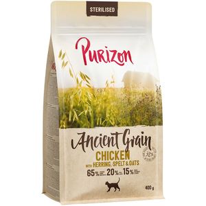 400 g Purizon Adult Sterilised Ancient Grain Kip met Vis Katten Droogvoer