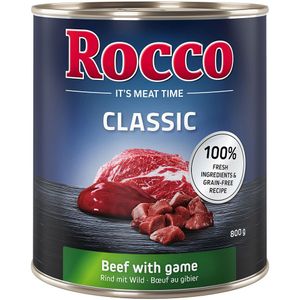 Voordeelpakket Rocco Classic 24 x 800 g Hondenvoer - Rund met Wild