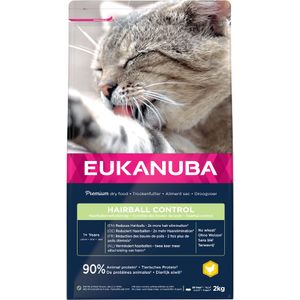 Eukanuba Hairball Control Adult Kattenvoer - Voordeelpakket: 3 x 2 kg