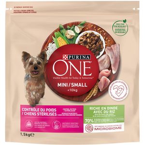 9kg Purina One Mini Weight Control / Sterilised Kalkoen & Rijst Hondenvoer Droog