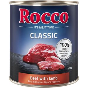 Voordeelpakket Rocco Classic 24 x 800 g Hondenvoer - Rund met Lam