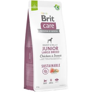 Brit Care Dog Sustainable Junior Large Breed Kip & Insecten - 12 kg