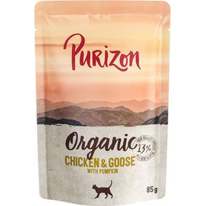 Voordeelpakket: Purizon Organic 12 x 85 g - Kip en gans met pompoen