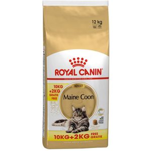 10 2kg gratis! 12kg Maine Coon Adult Royal Canin Kattenvoer