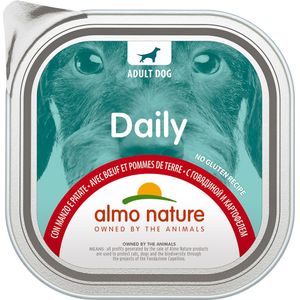 9x300g Almo Nature Daily met Rundvlees en Aardappelen Hondenvoer Nat