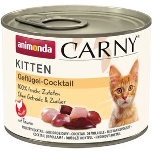 12 x 200 g Gevogelte-cocktail Kitten  animonda Carny  Kattenvoer