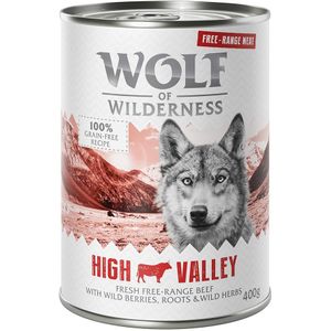 12x400g High Valley Scharrelrund Wolf of Wilderness Hondenvoer nat