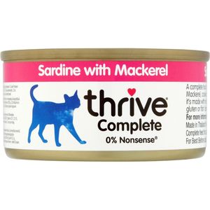 6x75g Adult Wet Complete Sardientjes & Makreel Thrive Kattenvoer