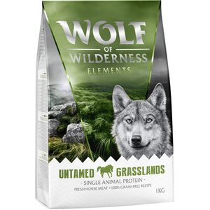 Speciale prijs: 2 x 1 kg Wolf of Wilderness Graanvrij Droogvoer voor Honden - Untamed Grasslands - Paard
