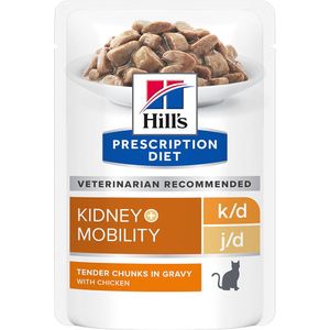 10  2 Gratis! Hill's Prescription Diet Urinary & Renal 12 x 85 g K/D  Mobility met Kip Kattenvoer