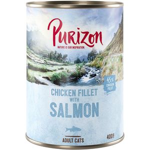 24x400g Adult Kipfilet met Zalm Purizon Kattenvoer