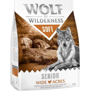 Speciale prijs: 2 x 1 kg Wolf of Wilderness Graanvrij Droogvoer voor Honden - Senior Soft - Wide Acres - Kip
