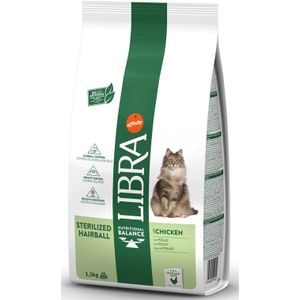 1,5kg Libra Cat Sterilised Haarbal Kip Kattenvoer droog