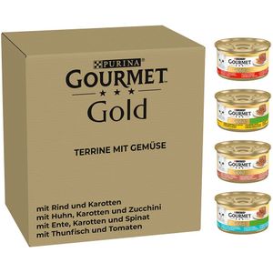 96x85g Terrine met Groente Gourmet Gold Kattenvoer