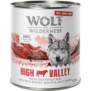 Voordeelpakket 24 x 800 g Wolf of Wilderness  - High Valley - Rund