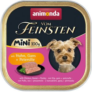 32x 100g animonda vom Feinsten Adult Mini Met Kip, Gans  Peterselie Hondenvoer Natvoer