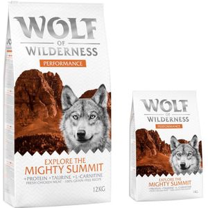 12 2kg Gratis! 14kg Performance Wolf of Wilderness Hondenvoer