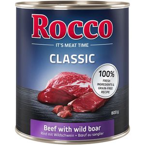 Voordeelpakket Rocco Classic 24 x 800 g Hondenvoer - Rund met Wild Zwijn