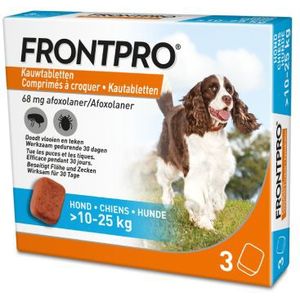 3 Stuks voor Honden 10-25 kg Frontpro Kauwtabletten - BE