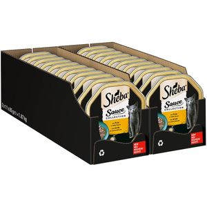 22 x 85 g Sheba Kuipjes Kattenvoer - Kalkoenhapjes in heldere saus