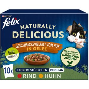 Gemengd pakket Felix Naturally Delicious 10 x 80 g - Farm-selectie in gelei