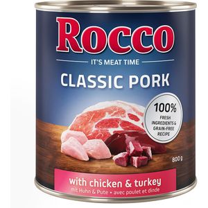 Rocco Classic Pork 6 x 800 g Hondenvoer Kip & Kalkoen