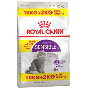 10 2kg gratis! 12kg Regular Sensible 33 Royal Canin Kattenvoer