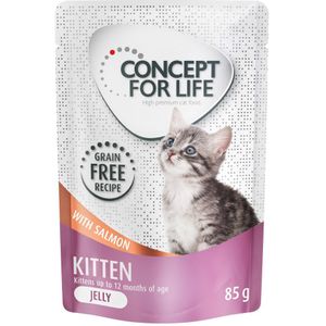 Concept for Life graanvrij 12 x 85 g Kattenvoer voor een probeer prijs! -  Kitten Zalm in Gelei