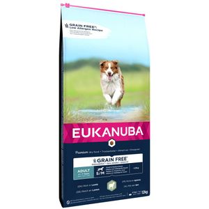 2x12kg Eukanuba Grain Free Adult Small & Medium Breed Lam droogvoer voor honden