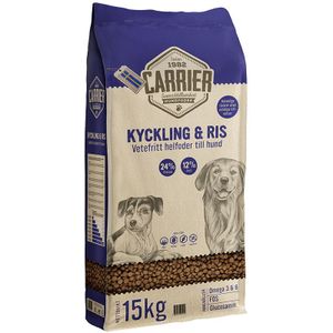 15 kg Carrier Kip & Rijst Hondenvoer Droog