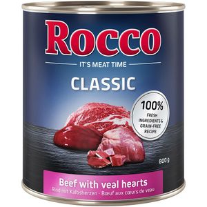 Voordeelpakket Rocco Classic 24 x 800 g Hondenvoer - Rund met Kalfshart