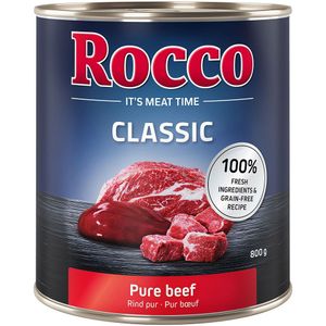 Voordeelpakket Rocco Classic 12 x 800 g Hondenvoer - Puur Rund