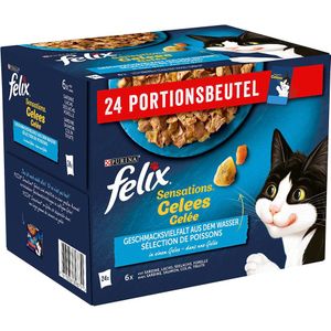 24x85g Smaakvariaties uit het water in gelei Felix Kattenvoer