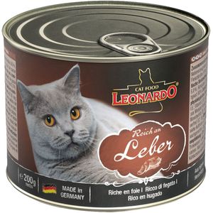 6x200g Rijk aan Lever Leonardo All Meat Kattenvoer