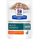 10  2 Gratis! Hill's Prescription Diet Weight, Digestion, Diabetes 12 x 85 g - w/d met kip