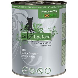 6x400g Eend Catz Finefood Monoprotein zooplus Kattenvoer nat