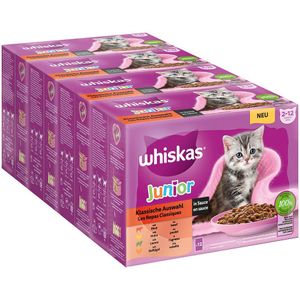 48 x 85 g Junior Klassieke selectie in saus Whiskas Kattenvoer