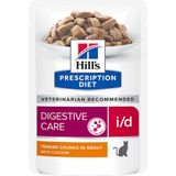 10  2 Gratis! Hill's Prescription Diet Weight, Digestion, Diabetes 12 x 85 g - I/D Digestive Care met Kip Kattenvoer