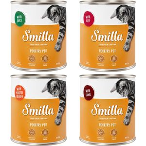 Extra voordelig! Smilla Gevogeltepannetje Kattenvoer 24 x 800 g - Gemengd pakket (4 soorten) (24 x 800 g)