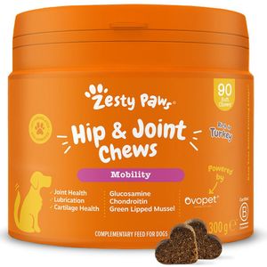 Zesty Paws Hip & Joint Chews Kalkoen 90 kauwtabletten aanvullend voer voor honden