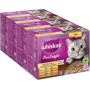 48x85g Gevogelte Ragout in Gelei Pure Delight Whiskas Kattenvoer