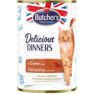 24x 400g Butcher's Delicious Dinners kattenvoer met wild natvoer