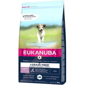 10% korting! 3 kg \ 12 kg Eukanuba Puppy Droogvoer! - Grain Free Puppy Small / Medium Breed Zalm 3 kg