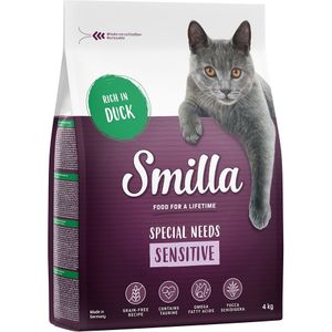 4kg Adult Sensitive Eend Smilla Kattenvoer Graanvrij