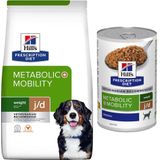 Hill´s Prescription Diet 12 kg  3 blikken natvoer gratis! - Metabolic  Mobility met Kip Hondenvoer (12kg)