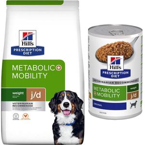 Hill´s Prescription Diet 12 kg  3 blikken natvoer gratis! - Metabolic  Mobility met Kip Hondenvoer (12kg)