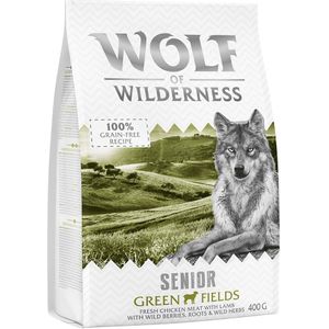 400g Senior Green Fields met Lam Wolf of Wilderness Hondenvoer