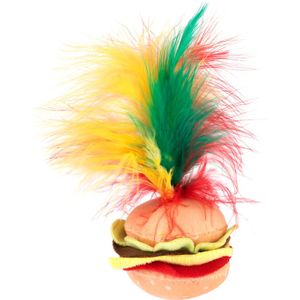 Kattenspeelgoed Crinkle Burger met veren - 1 Stuks